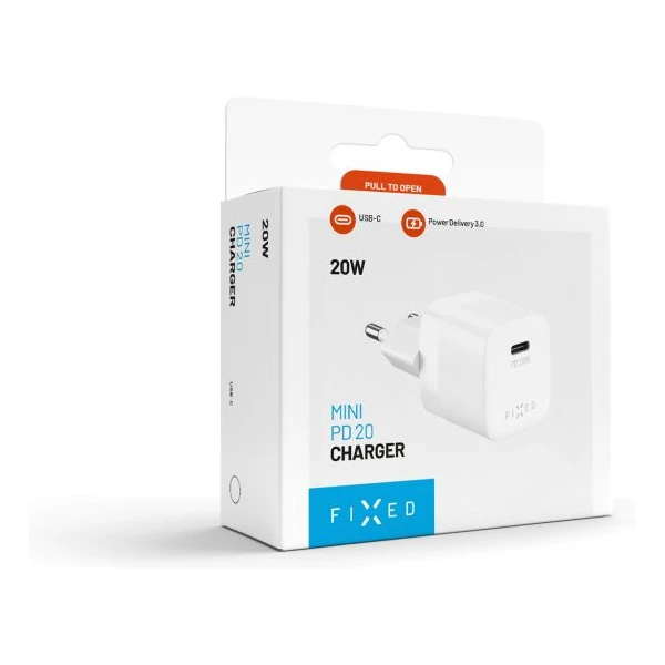 FIXED Mini nabíjačka s USB-C výstupom a podporou PD 20W biela - Nabíjačky - Obrázok e77bdf406e0d4328bd7af0e629f53570