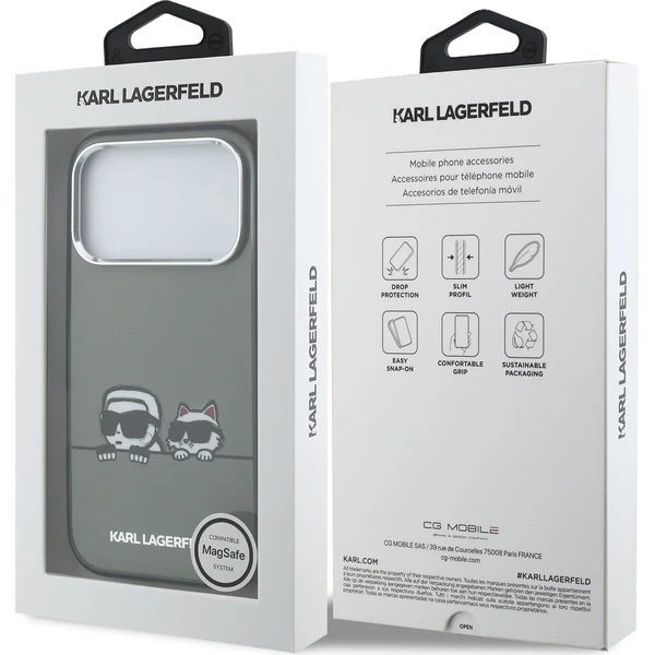 Karl Lagerfeld IML K&CH Heads Logo MagSafe kryt iPhone 17 Pro čierny - Puzdra - Obrázok e78ebef74863484d82c23be83cad504b