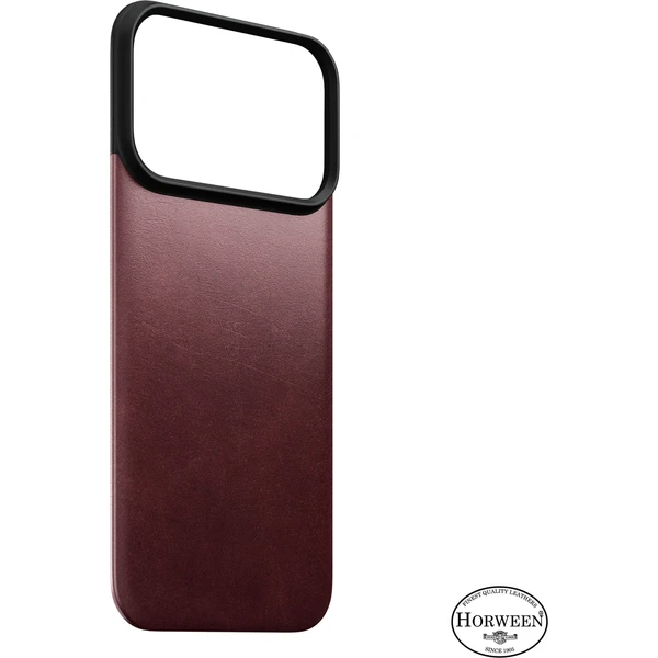 Nomad Magnetic Leather Back (Horween) MagSafe kožený kryt iPhone 18 Pro Burgundy - Puzdra - Hlavný obrázok