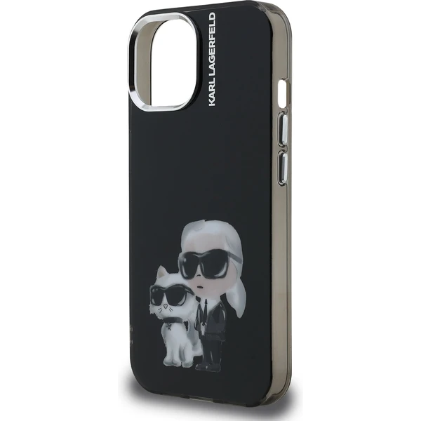 Karl Lagerfeld IML Aquarelle Karl and Choupette kryt iPhone 15 čierny - Puzdra - Obrázok e7c61c9046574c4fa57db69d33ea3c60