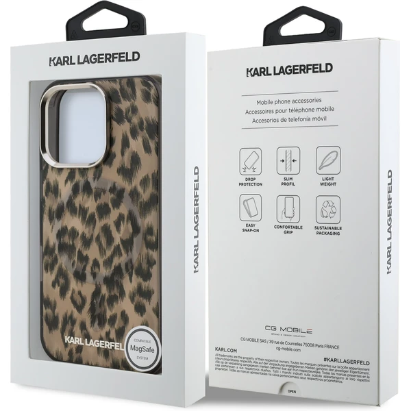 Karl Lagerfeld IML Leopard MagSafe kryt iPhone 16 Pre Max hnedý - Puzdra - Obrázok e7f33d22711f47f2a25fe8867e2962dc