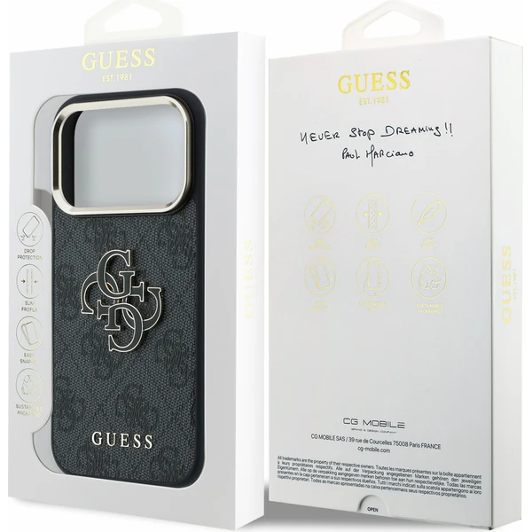 Guess PU 4G Resin Metal Logo Zadný Kryt pre iPhone 18 Pro Max Black - Puzdra - Obrázok e81731bdbc424746b4c49fa437ea0618