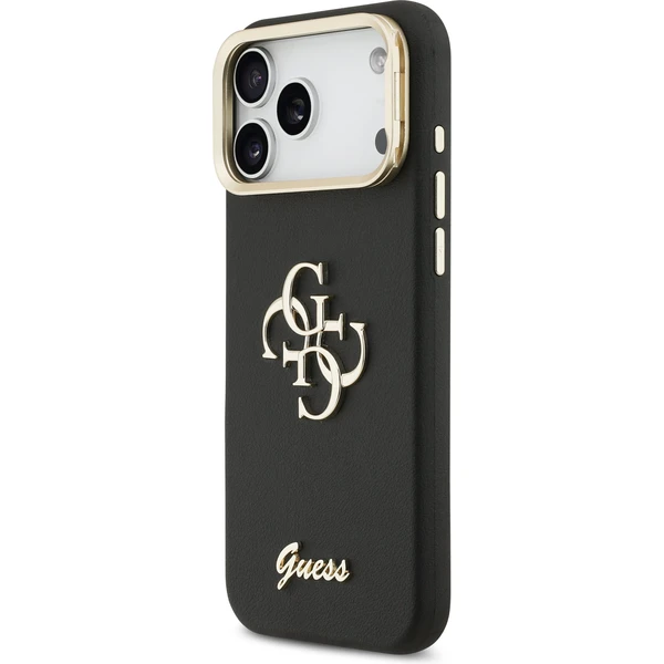 Guess PU Grained 4G Logo Stand Camera Frame kryt iPhone 17 Pro Max čierny - Puzdra - Obrázok e81a14ea7f2e403f9183759dc7c5df08