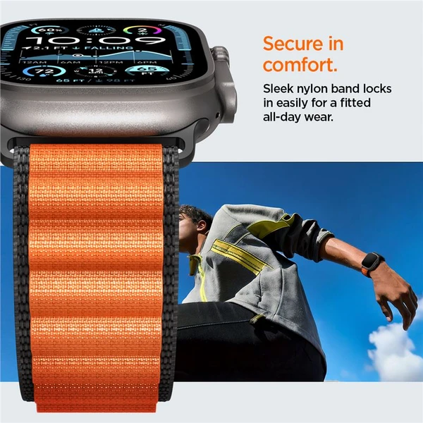 Spigen Fabric Band (hook) remienok Apple Watch 49/46/45/44mm čierny/oranžový - Remienky - Obrázok e81a24d1ad8542e3b16a042dae748c49