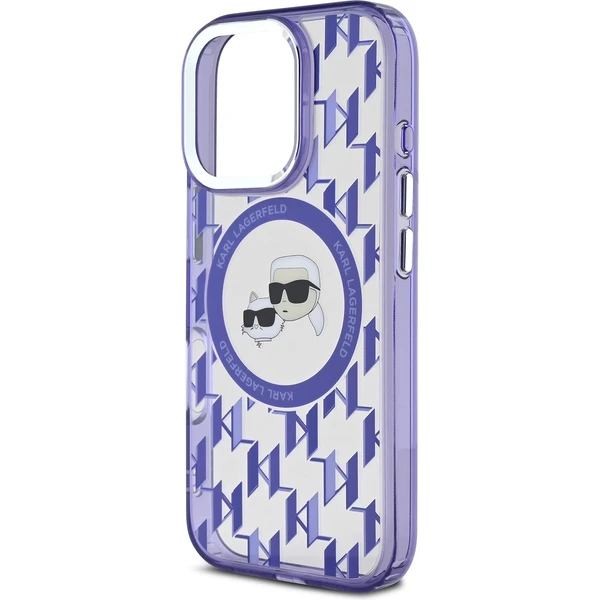Karl Lagerfeld IML Monogram K&CH Heads MagSafe kryt pre iPhone 16 Pre Max fialový - Puzdra - Obrázok e827e074a0fc4964826b6e35ffa4056f