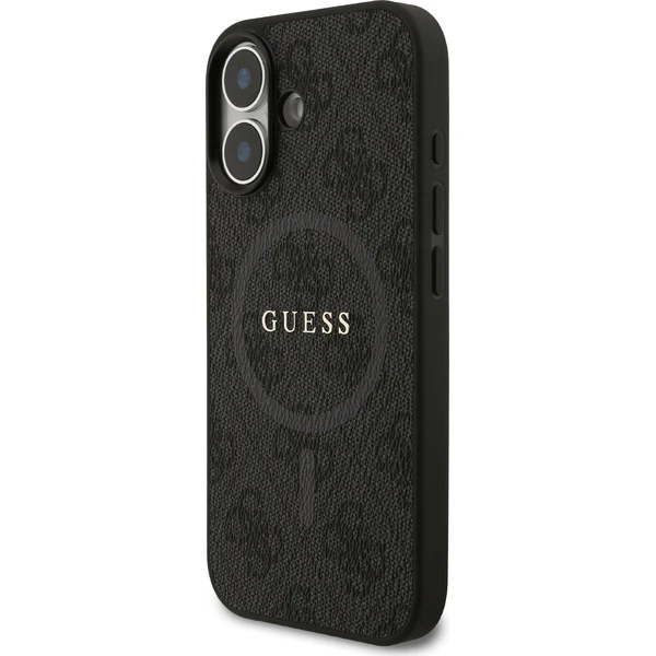 Guess PU Leather 4G Colored Ring MagSafe Zadný Kryt pre iPhone 17 čierny - Puzdra - Obrázok e83f412650594abba6904a97dbe48c09