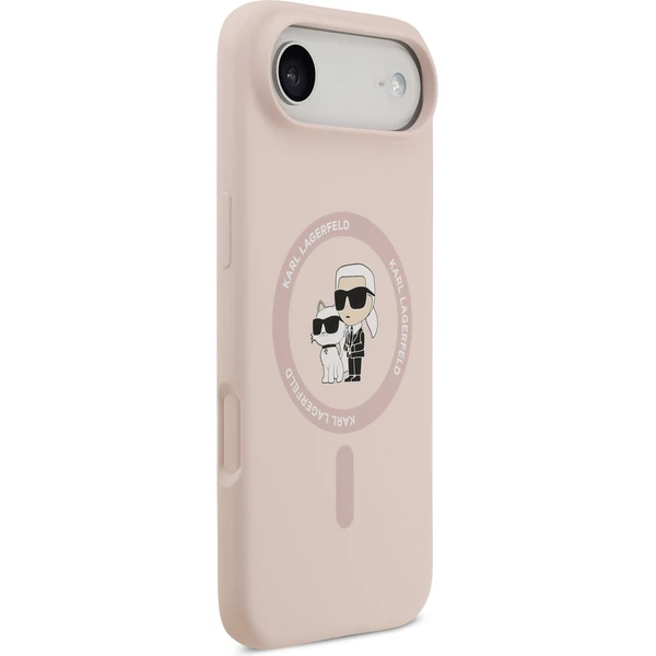 Karl Lagerfeld Liquid Silicone Karl a Choupette MagSafe kryt iPhone Air ružový - Puzdra - Obrázok e83fb079e260482ea869d41902289c69