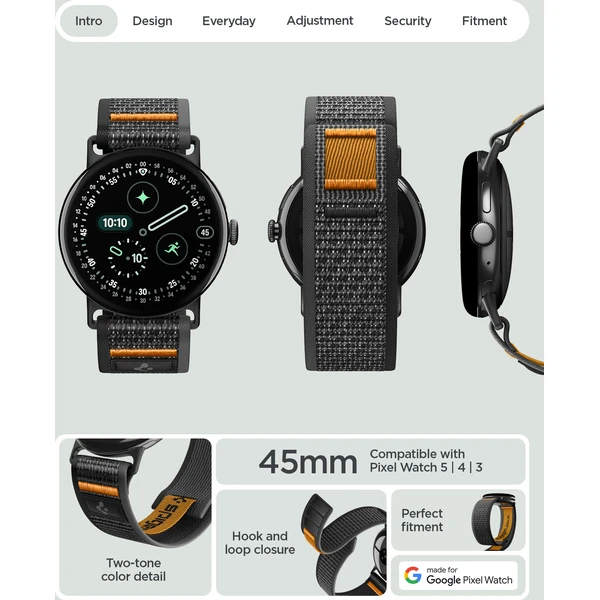 Spigen Athlex Air, active black orange - Google Pixel Watch 5/4/3 45mm - Remienky - Obrázok e8d0ff86dab34626b278f955d4492d44