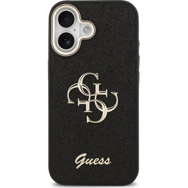 Guess PU Fixed Glitter 4G Metal Frame kryt iPhone 17 čierny - Puzdra - Obrázok e8e54be3abe7450d8aa352c06a37a4c2