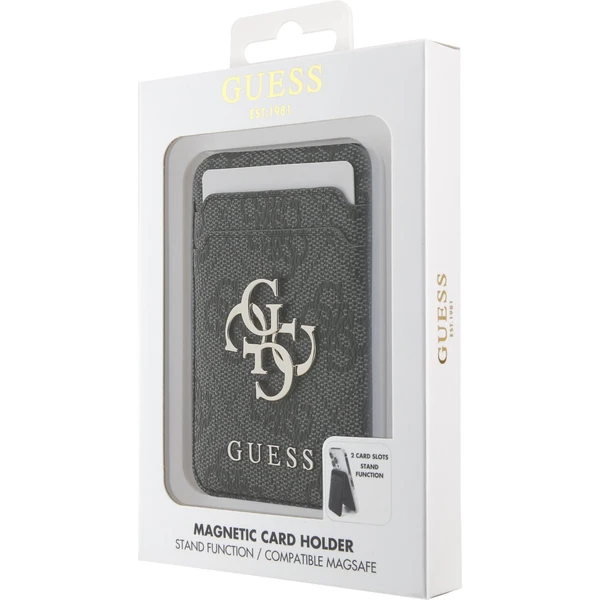 Guess 4G Metal Logo MagSafe Cardslot peňaženka so stojanom čierna - Peňaženky - Obrázok e8edf3b0dccf498ebe4b58ae22ef76bb