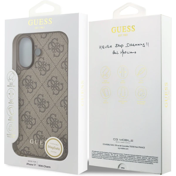 Guess 4G Charm kryt iPhone 17 hnedý - Puzdra - Obrázok e926e2acff6943f988335ac9c202b433