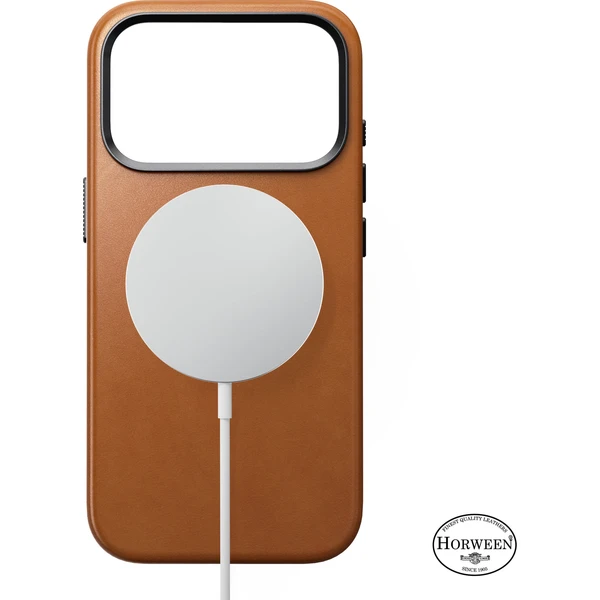 Nomad Traditional Leather (Horween) MagSafe kožený kryt iPhone 18 Pro Saddle - Puzdra - Obrázok e93474bef6894543a97ebc03079dff15