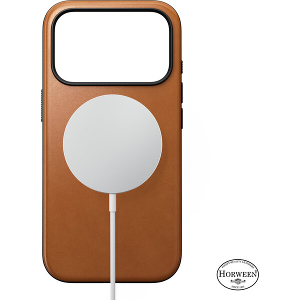 Nomad Modern Leather (Horween) MagSafe kožený kryt iPhone 18 Pro Saddle - Puzdra - Obrázok e93afebb22ec45df9c610066bb5e1658