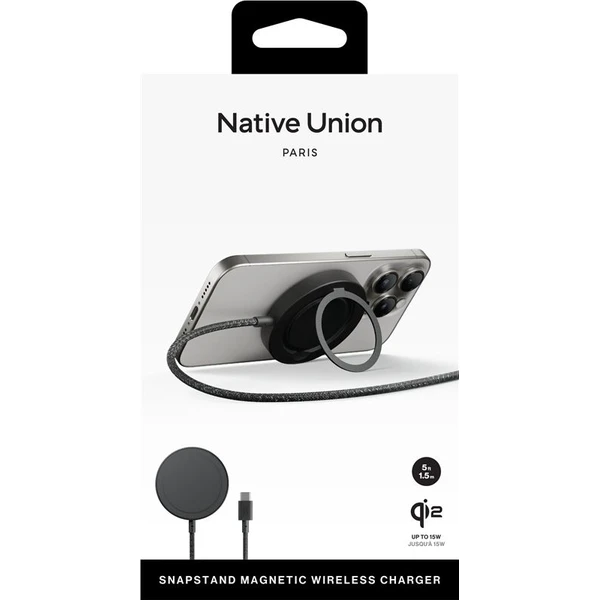 Native Union Snapstand Qi2 (MagSafe) bezdrôtová nabíjačka čierna - Nabíjačky - Obrázok e9521967be5b46d9b97c51afc280e6e9