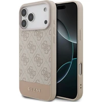 Guess PU 4G Stripe Zadný Kryt pre iPhone 17 Pro Max ružový - Puzdra