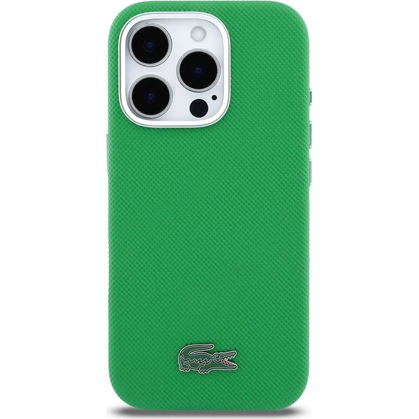 Lacoste PVC Iconic Petit Pique Metal Logo MagSafe kryt iPhone 16 Pro zelený - Puzdra - Obrázok e95538b47afd409f8d15959e2171974b