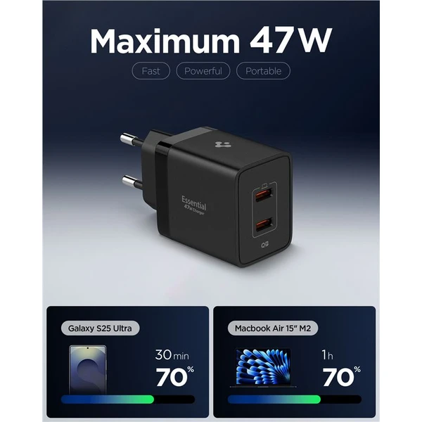Spigen Essential 47W USB-C nabíjačka (EE472EU) čierna - Nabíjačky - Obrázok e9870778adc34533b54d6ce525c892dd