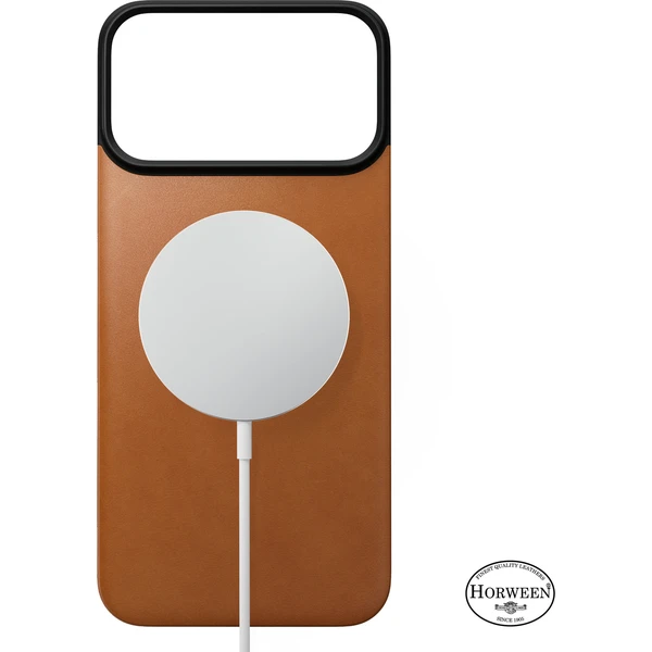 Nomad Magnetic Leather Back (Horween) MagSafe kožený kryt iPhone 18 Pro Max Saddle - Puzdra - Obrázok e9883f4b5f244a3794e472e8227ab4cf