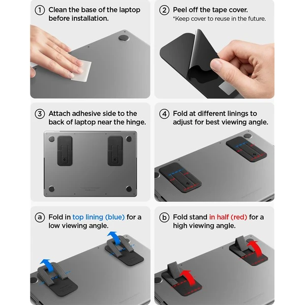 Spigen Slim Fold Laptop Stand LD201-S2 stojanček pre notebook/MacBook čierny - Stojany - Obrázok e99c9ab38d664274a4620d679e343a86