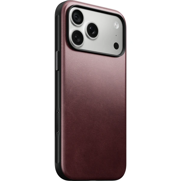 Nomad Modern Leather (Horween) MagSafe kožený kryt iPhone 17 Pro Max/18 Pro Max Burgundy - Puzdra - Hlavný obrázok