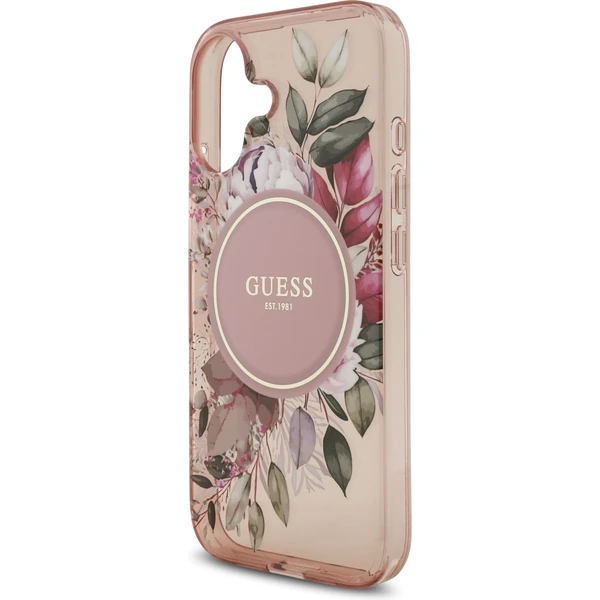 Guess IML Flowers Strap MagSafe kryt iPhone 17 ružový - Puzdra - Obrázok ea06c93a7cb34e8f9d5ee136e63fb73c