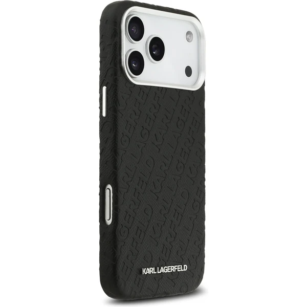Karl Lagerfeld Grained PU Repeated Logo MagSafe kryt iPhone 17 Pro Max čierny - Puzdra - Obrázok ea1f7b4dc18b41b9b1920e7860320ceb