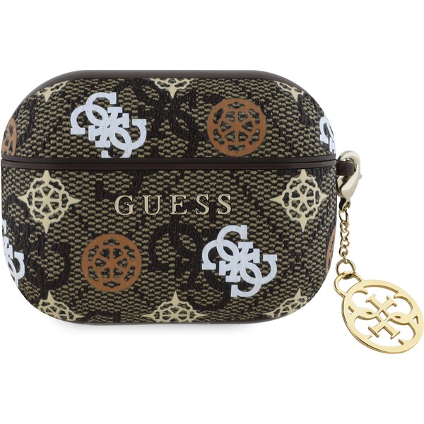 Guess PU 4G Peony Charm puzdro pre AirPods 3 hnedé