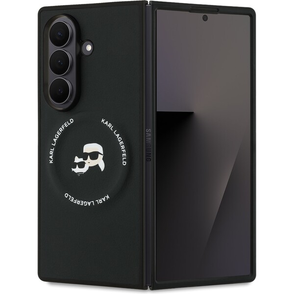 E-shop Karl Lagerfeld PU Karl and Choupette Heads Magnetic kryt Samsung Galaxy Z Fold 7 čierny