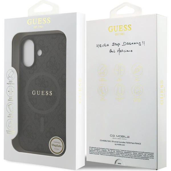 Guess PU Leather 4G Colored Ring MagSafe Zadný Kryt pre iPhone 17 čierny - Puzdra - Obrázok ea80cbf588fb43b49def052f7e0e4df5