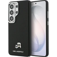 Karl Lagerfeld zrnkovaná PU koža K&CH Heads magnetický kryt Samsung Galaxy S26 Ultra čierny - Puzdra