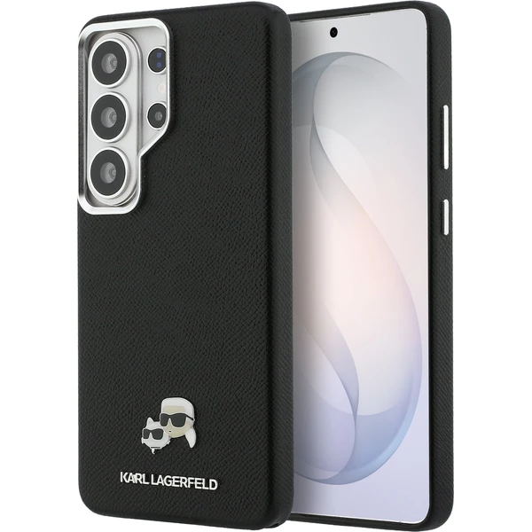Karl Lagerfeld zrnkovaná PU koža K&CH Heads magnetický kryt Samsung Galaxy S26 Ultra čierny - Puzdra - Hlavný obrázok