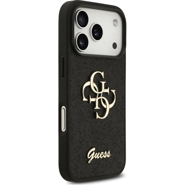 Guess PU Fixed Glitter 4G Metal Logo Zadný Kryt pre iPhone 18 Pro Black - Puzdra - Obrázok eac9f2779ec844bd892750bb13c98a2a