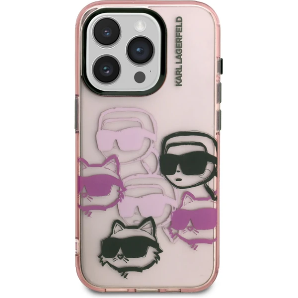 Karl Lagerfeld IML Multi K&CH Heads kryt iPhone 15 Pro ružový - Puzdra - Obrázok eae0381dc0d54bfca194501433eb402b