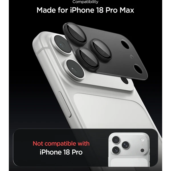 Spigen Glass tR EZ Fit Optik Pro XL 1 Pack sklo na fotoaparát iPhone 18 Pro Max tmavošedé - Ochranné fólie a sklo - Obrázok eb8b53c4b05f4d7685355d5cc7d9de3e