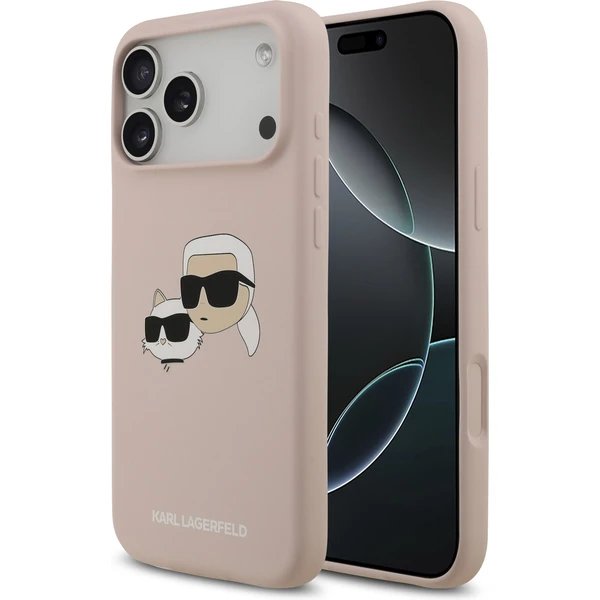 Karl Lagerfeld Liquid Silicone Double Heads MagSafe kryt iPhone 17 Pro Max ružový - Puzdra - Hlavný obrázok