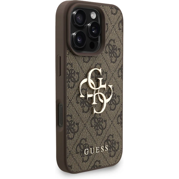 Guess PU 4G Metal Logo Strap kryt iPhone 16 Pro Max hnedý - Puzdra - Obrázok ebba44d4ea4d41eaa8038e7cf3b642f3
