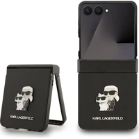 Karl Lagerfeld PU Saffiano Karl and Choupette kryt Samsung Galaxy Z Flip 7 čierny - Puzdra