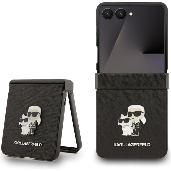 E-shop Karl Lagerfeld PU Saffiano Karl and Choupette kryt Samsung Galaxy Z Flip 7 čierny