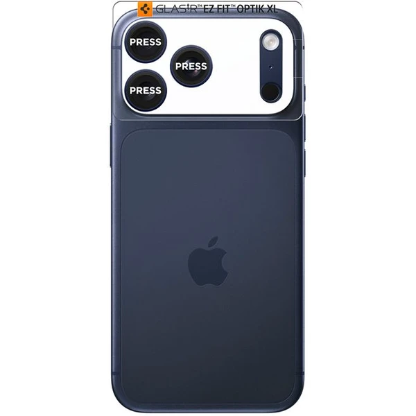 Spigen Glass TR EZ Fit Optik Pro XL sklo na fotoaparát iPhone 17 Pro Max tmavo modré - Ochranné fólie a sklo - Obrázok ebc358e9d0344ba3b3ff9ebeeb77e2b3