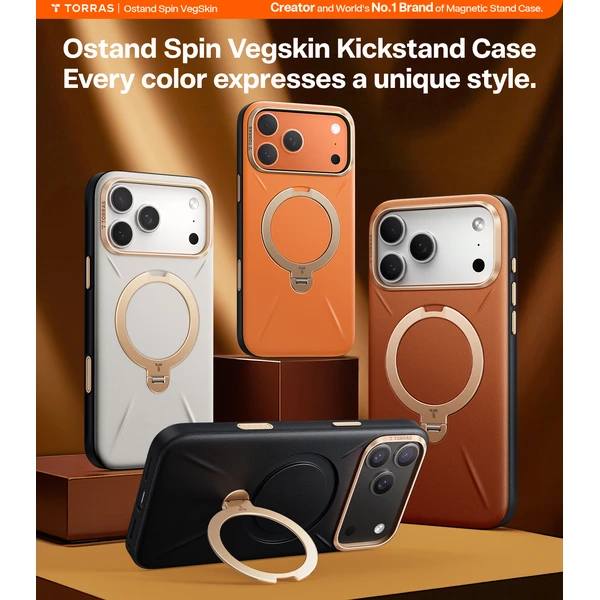 Torras Ostand Q3 VegSkin MagSafe kryt iPhone 17 Pro Max obsidiánová čierna - Puzdra - Obrázok ebecb3a3720149a0ac95aa01fdc58a80