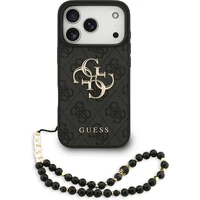 Guess PU 4G Metal Logo Strap kryt iPhone 17 Pro čierny - Puzdra