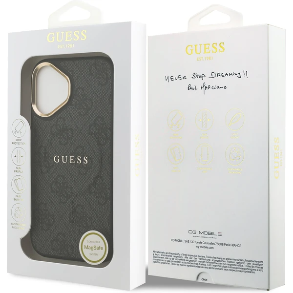 Guess PU Leather 4G Gold Frame MagSafe kryt iPhone 17 čierny - Puzdra - Obrázok ec26b6c8387146b79ad4292355f3666e