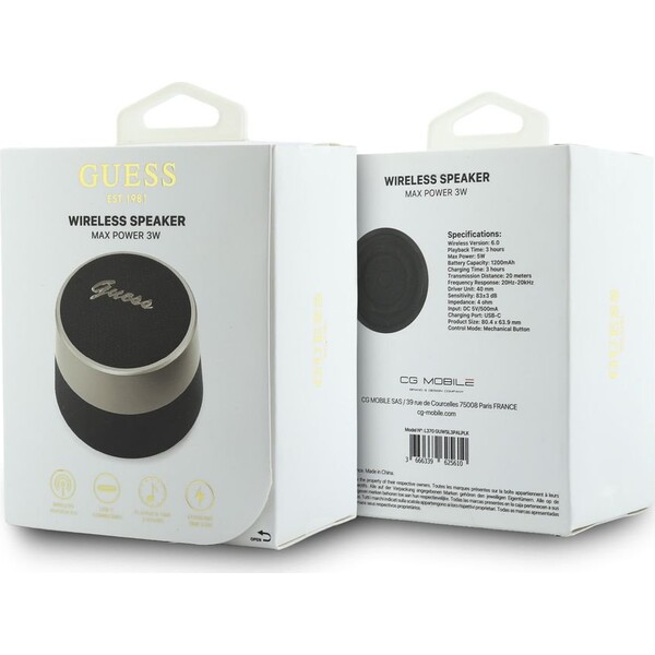 Guess Script Metal Logo Bluetooth reproduktor 5W Gold - Slúchadlá - Obrázok ec401c82e4f740d29492f954868eff0a