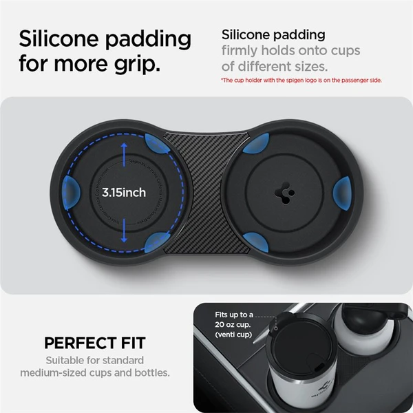 Spigen Center Console Cup Holder Insert vložka do držiaka nápojov (2021/2022) Tesla Model Y/3 čierny - Držiaky - Obrázok ec41e616dbc44c3498d4863613b85491