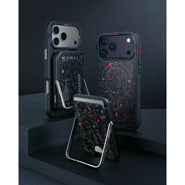 SKINARMA Vektor Mag-Charge MagSafe kryt iPhone 17 Pro Max Čierna/červená - Puzdra - Obrázok ecc3ed71f9c84347a5189e32e41e128a