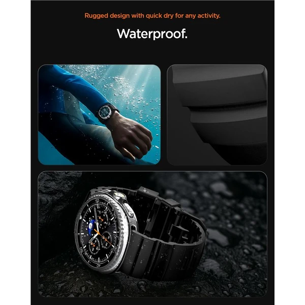 Spigen Silicone Band remienok Samsung Galaxy Watch8/Classic 46mm/44mm/40mm čierny - Remienky - Obrázok ed1b31b9ea9945e59775974ffaee11a7