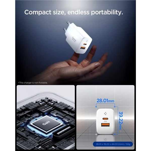 Spigen Essential EE202EU (20W) USB-C/USB-A nabíjačka biela - Nabíjačky - Obrázok ed28f66b2c214dea9c3673bb14eaced3