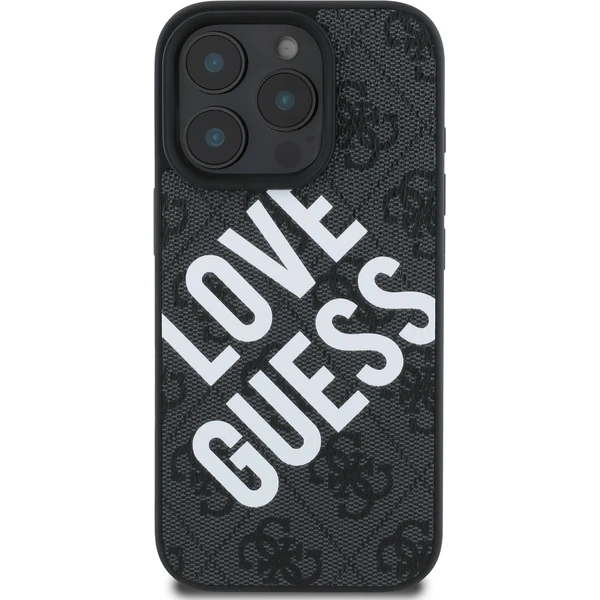 Guess PU Leather 4G Big Love Logo MagSafe kryt iPhone 16 Pro čierny - Puzdra - Obrázok ed479e7f748a41398b0002518b0c0882