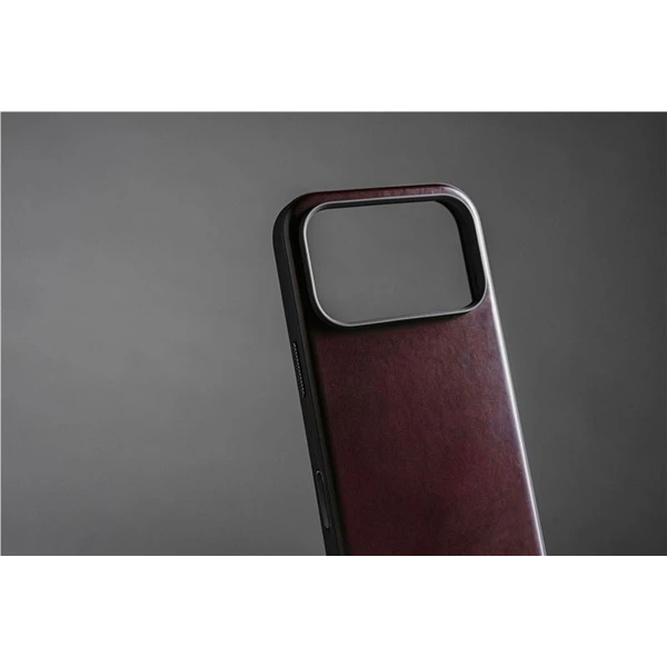 Nomad Modern Leather Case (Horween) MagSafe kožený kryt iPhone 17 Pro Max Burgundy - Puzdra - Obrázok ed4e90a67fed417b9be5f5b95e7a227b