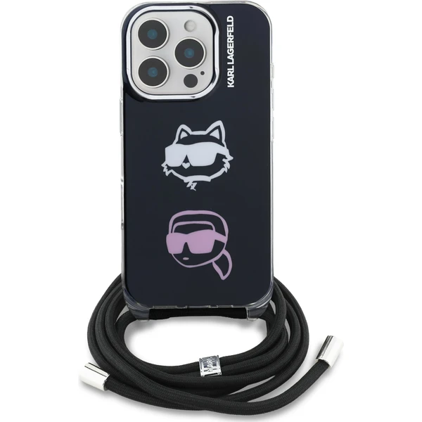 Karl Lagerfeld IML Crossbody K&CH Heads Zadný Kryt pre iPhone 16 Pro čierny - Puzdra - Obrázok ed6c9787e89e4ffd93d183faf7cb803e